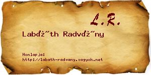 Labáth Radvány névjegykártya